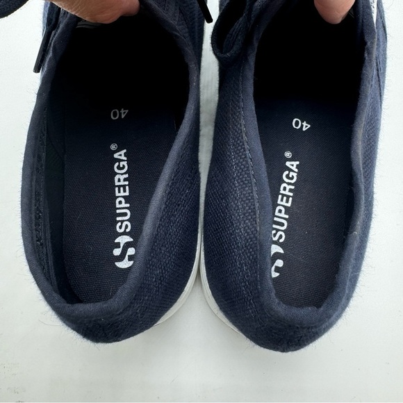 Superga 90s Platform Sneakers Navy Blue 2790A Casual Shoe Size 40 US Size 9 - Picture 5 of 9